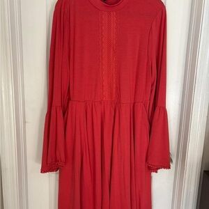 Torrid Red Long Sleeve Dress